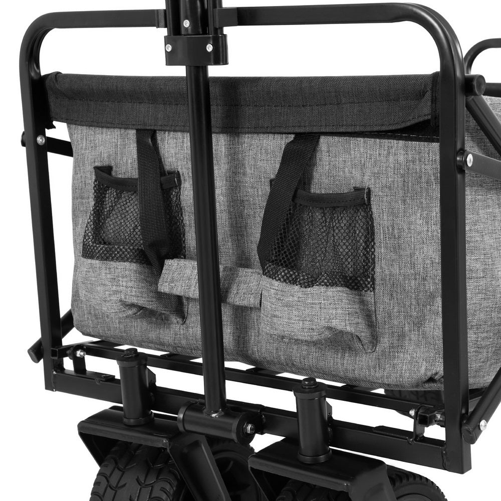 Gardeon Garden Cart with Cargo Net Grey-Furniture > Outdoor > Outdoor Storage Boxes-PEROZ Accessories