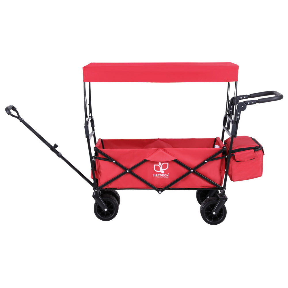 Gardeon Garden Cart with Removable Canopy Red-Furniture > Dining > Kitchen & Dining Trolleys-PEROZ Accessories