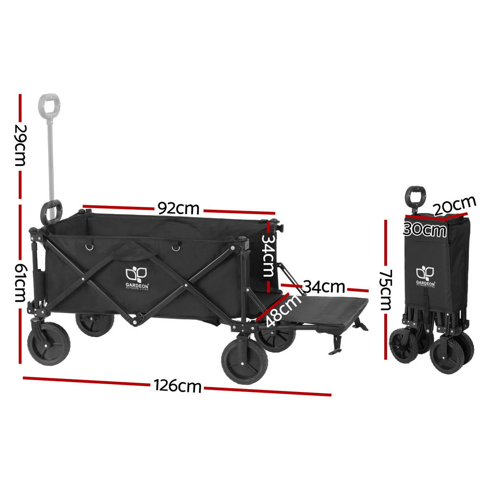 Gardeon Garden Cart with Opening Rear Black-Furniture > Dining > Kitchen & Dining Trolleys-PEROZ Accessories