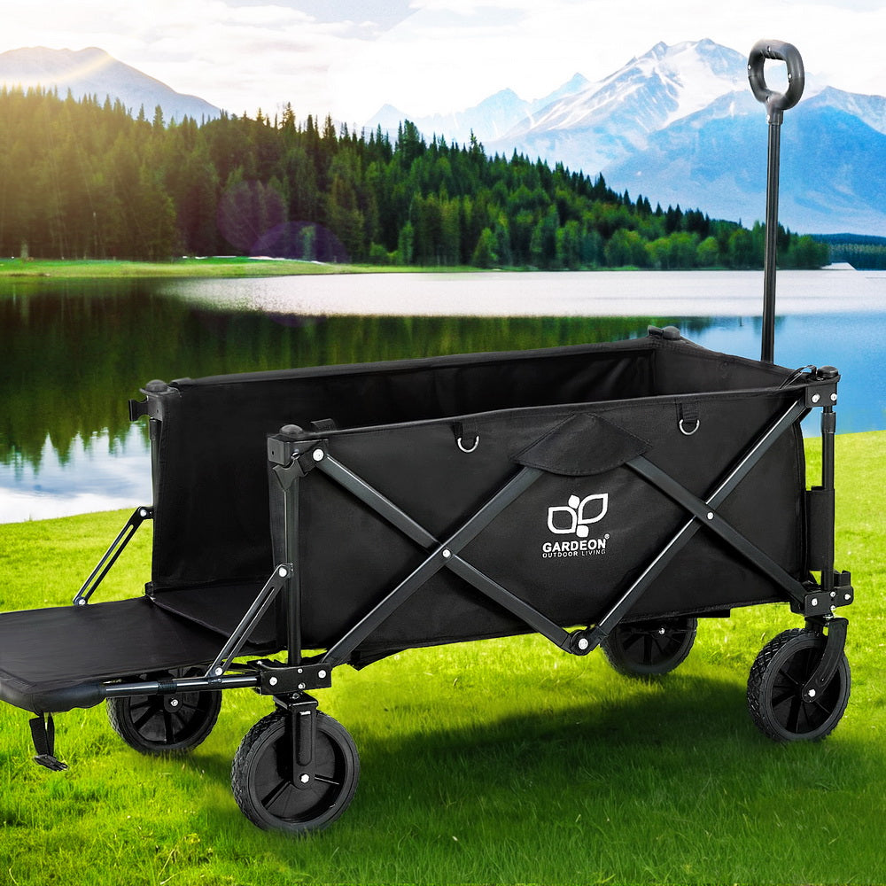 Gardeon Garden Cart with Opening Rear Black-Furniture > Dining > Kitchen & Dining Trolleys-PEROZ Accessories
