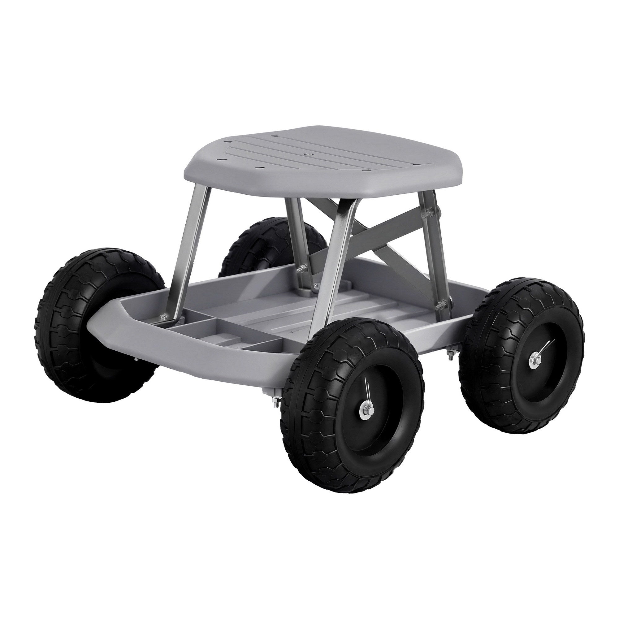 Gardeon Garden Cart Seat with Wheels, Rolling Work Stool with Tool Storage Tray, 440lbs (200kg) Heavy Duty Capacity Garden Stool for Outdoor Yard Work, Car Detailing, and Garage Maintenance, Grey/Black-Baby & Kids > Kid&