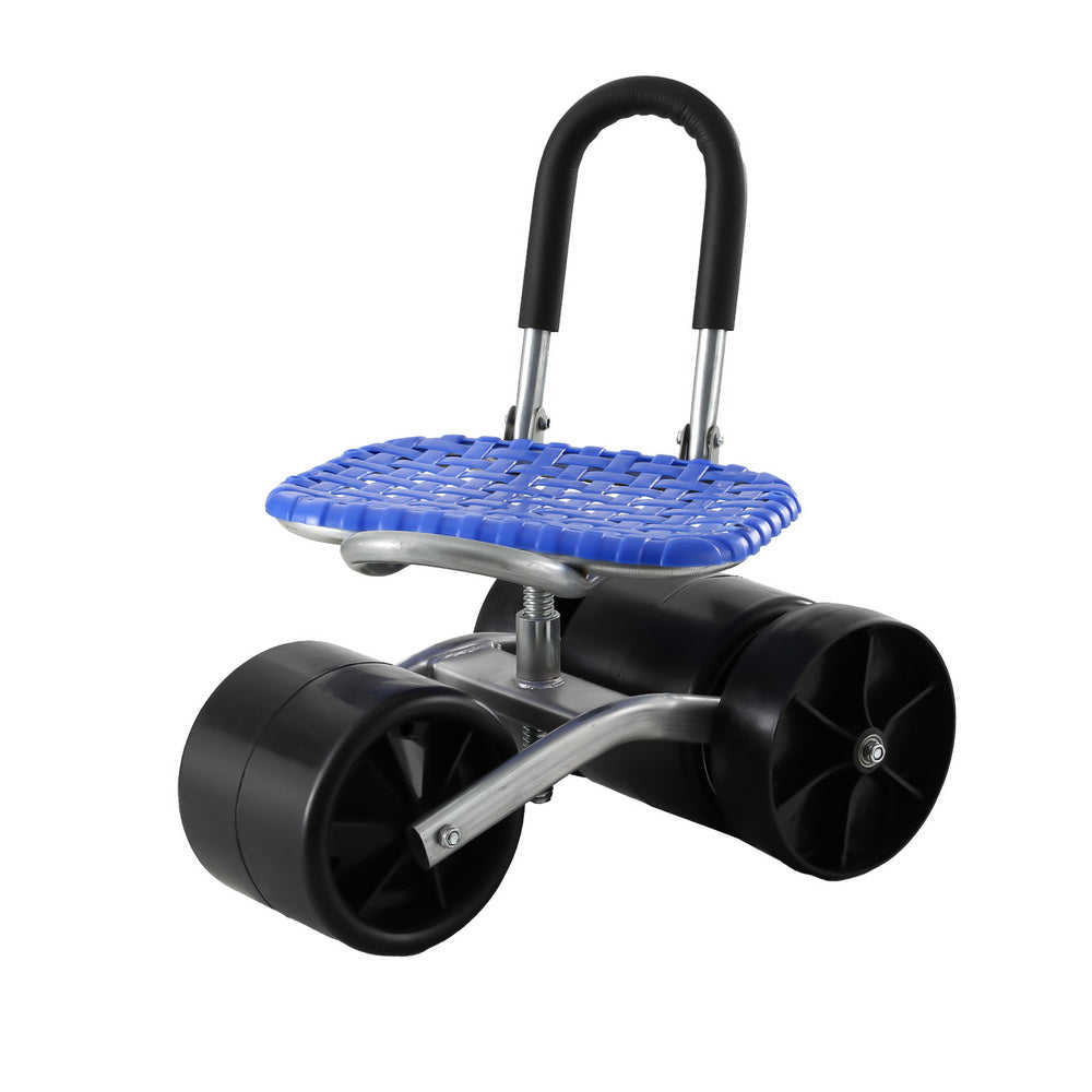 Gardeon Garden Stool Seat Foldable with Wheels Blue-Home & Garden > Garden Furniture-PEROZ Accessories