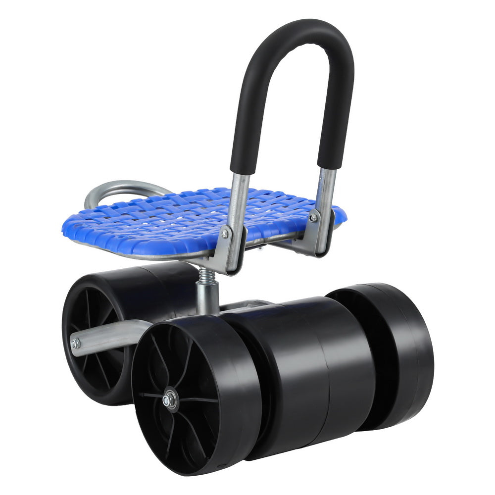 Gardeon Garden Stool Seat Foldable with Wheels Blue-Home & Garden > Garden Furniture-PEROZ Accessories