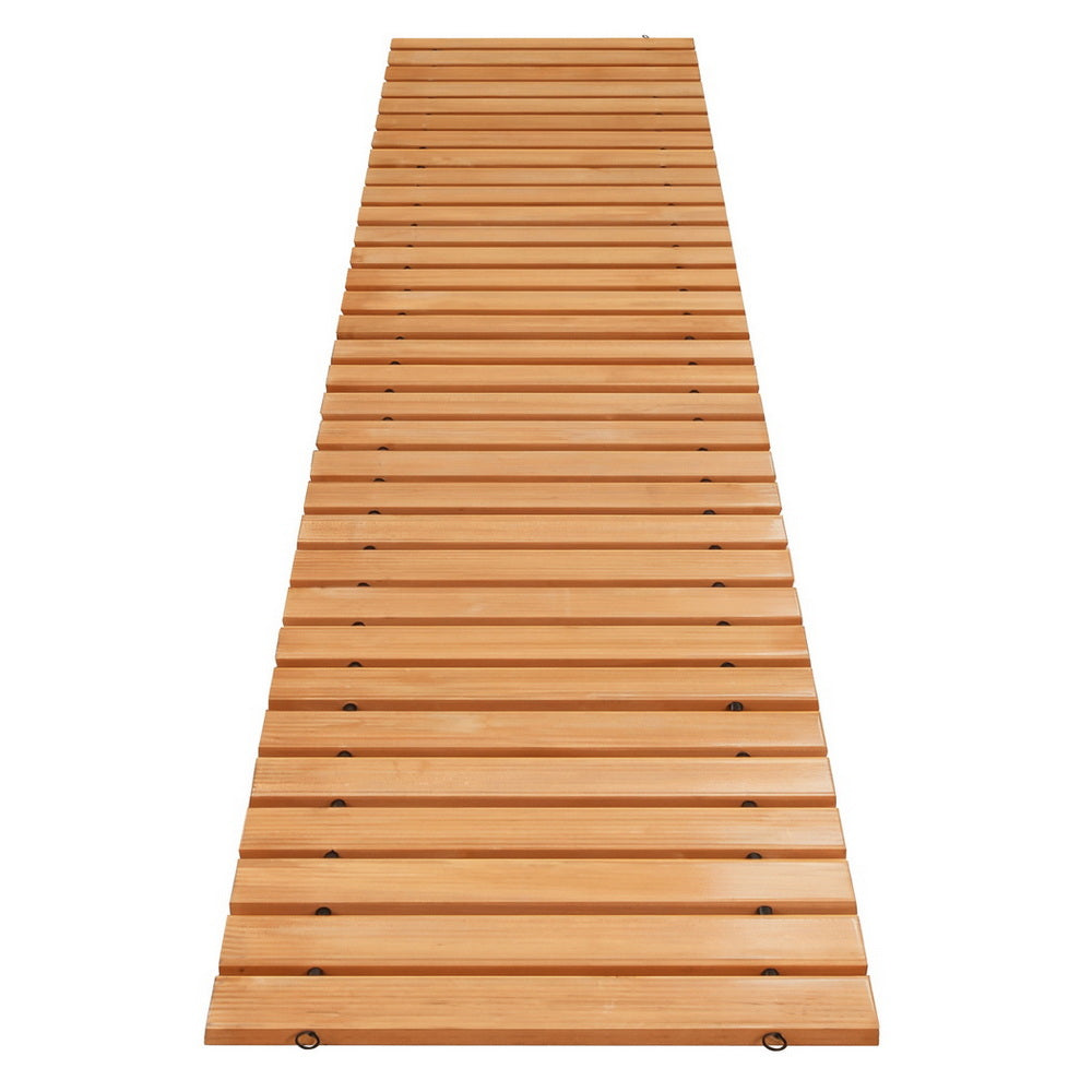 Gardeon 8FT Wooden Garden Pathway Roll-Out Straight Walkway Outdoor Backyard Brown-Home & Garden > Decor > Garden Ornaments-PEROZ Accessories