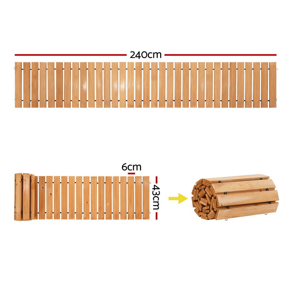 Gardeon 8FT Wooden Garden Pathway Roll-Out Straight Walkway Outdoor Backyard Brown-Home & Garden > Decor > Garden Ornaments-PEROZ Accessories