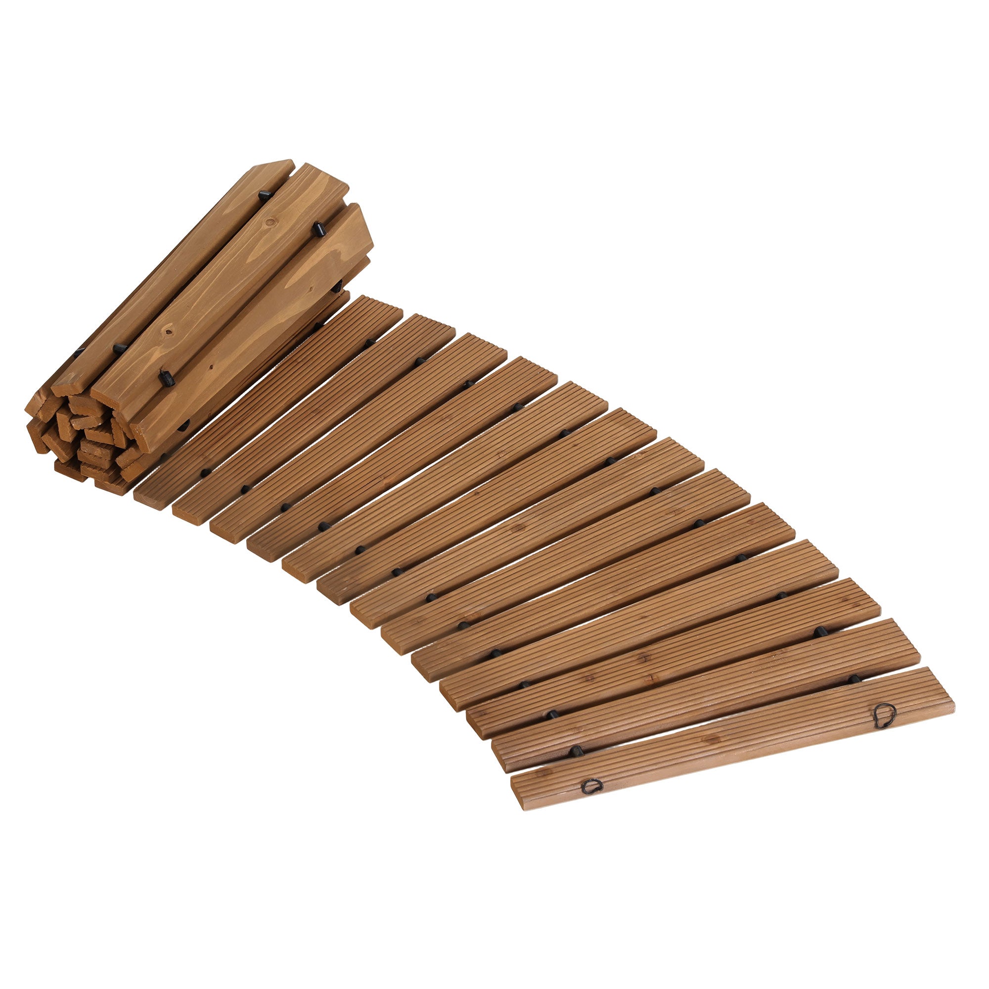 Gardeon 8FT Wooden Garden Pathway Roll-Out Curved Walkway Outdoor Backyard Brown-Home & Garden > Decor > Garden Ornaments-PEROZ Accessories