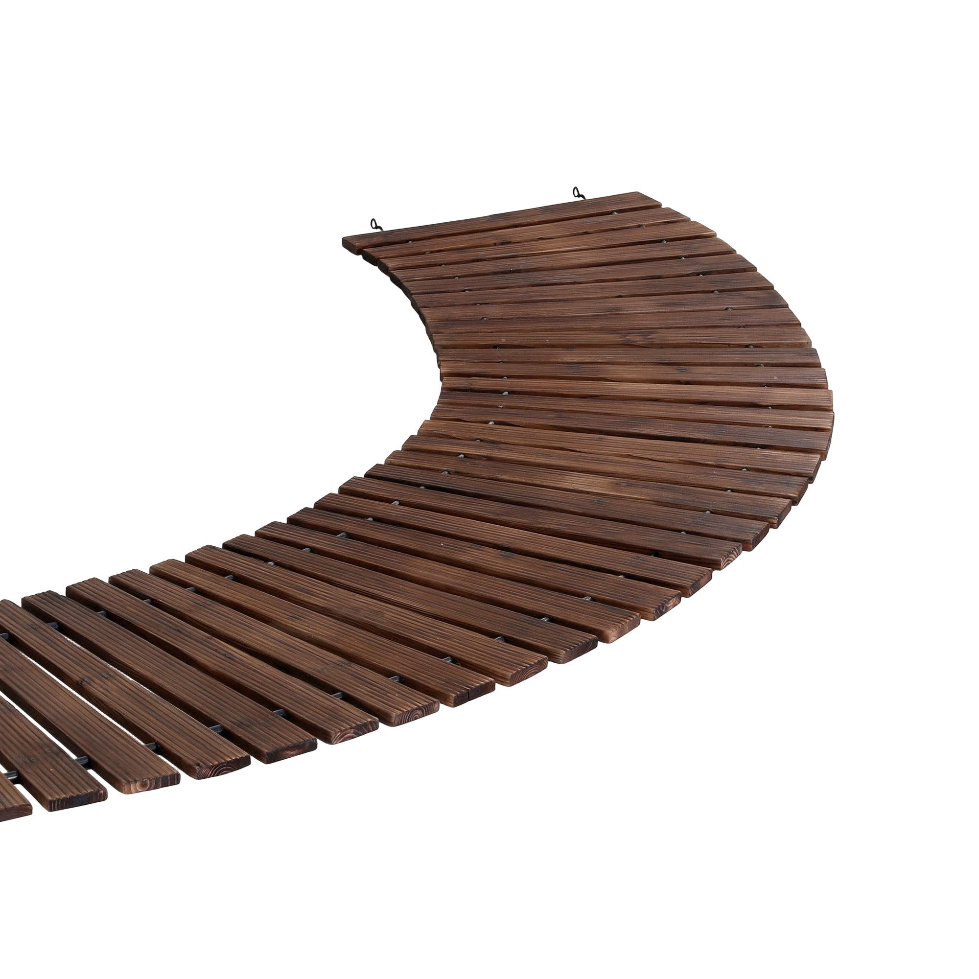 Gardeon 8FT Wooden Garden Pathway Roll-Out Curved Walkway Outdoor Backyard Charcoal Brown-Home & Garden > Decor > Garden Ornaments-PEROZ Accessories
