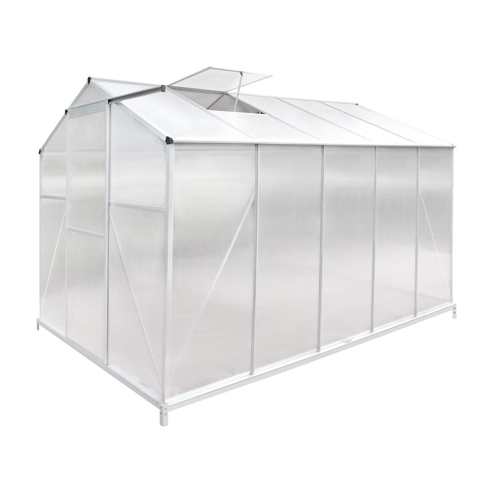 Livsip Greenhouse Aluminium Green House Shed Base Polycarbonate Walk in 3.1x1.9M-Greenhouse-PEROZ Accessories