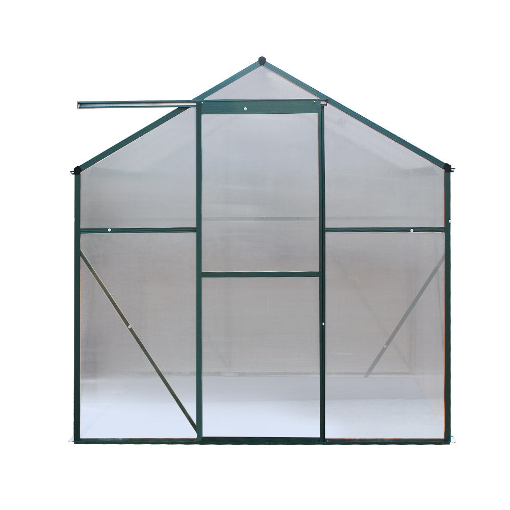 Green Fingers Greenhouse 2.52x1.9x1.83M Aluminium Polycarbonate Green House Garden Shed-Home & Garden > Green Houses-PEROZ Accessories