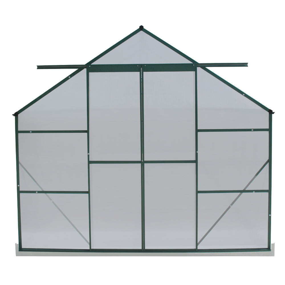 Green Fingers Greenhouse 6.3x2.44x2.1M Aluminium Polycarbonate Green House Garden Shed-Home & Garden > Green Houses-PEROZ Accessories