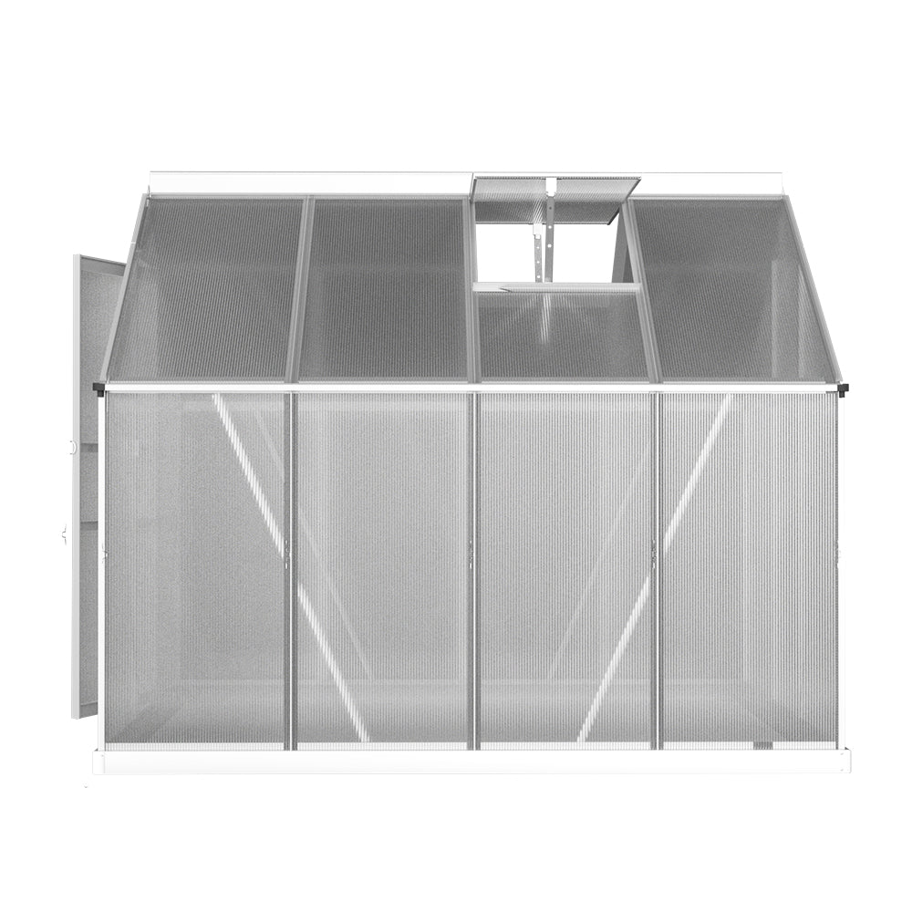 Green Fingers Greenhouse 2.42x1.9x1.95M Aluminium Polycarbonate Green House Garden Shed-Home & Garden > Green Houses-PEROZ Accessories