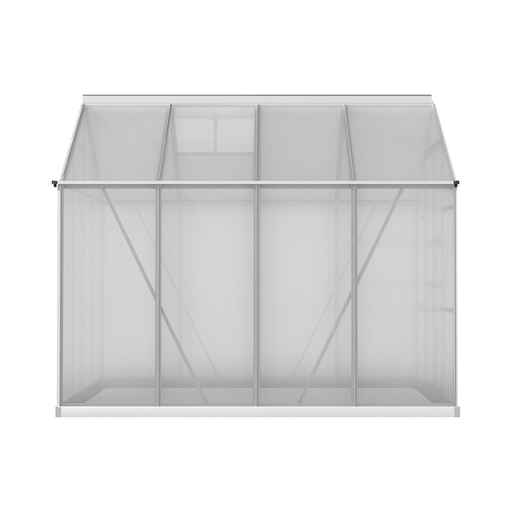 Green Fingers Greenhouse 2.42x2.5x2.26M Aluminium Double Doors Green House Garden Shed-Home & Garden > Green Houses-PEROZ Accessories