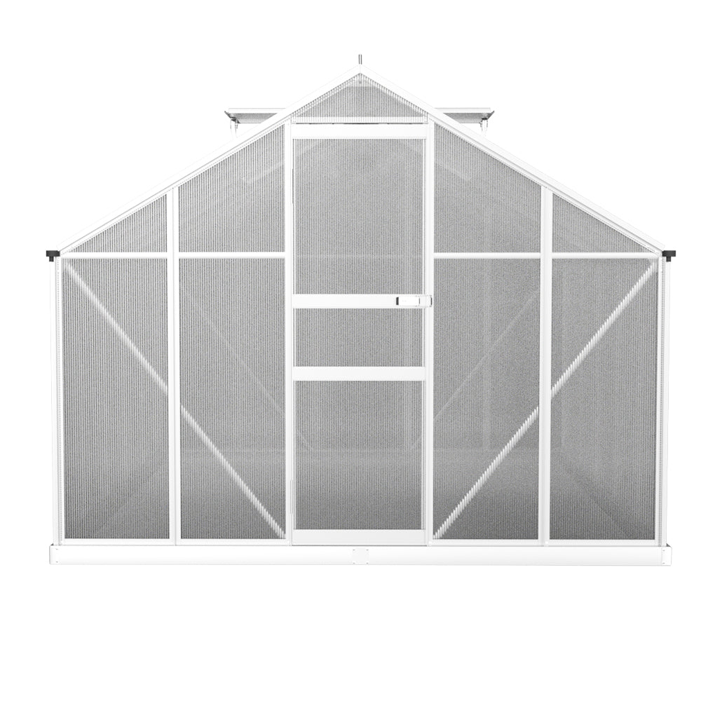 Green Fingers Greenhouse 3x2.5x1.95M Aluminium Polycarbonate Green House Garden Shed-Home & Garden > Green Houses-PEROZ Accessories