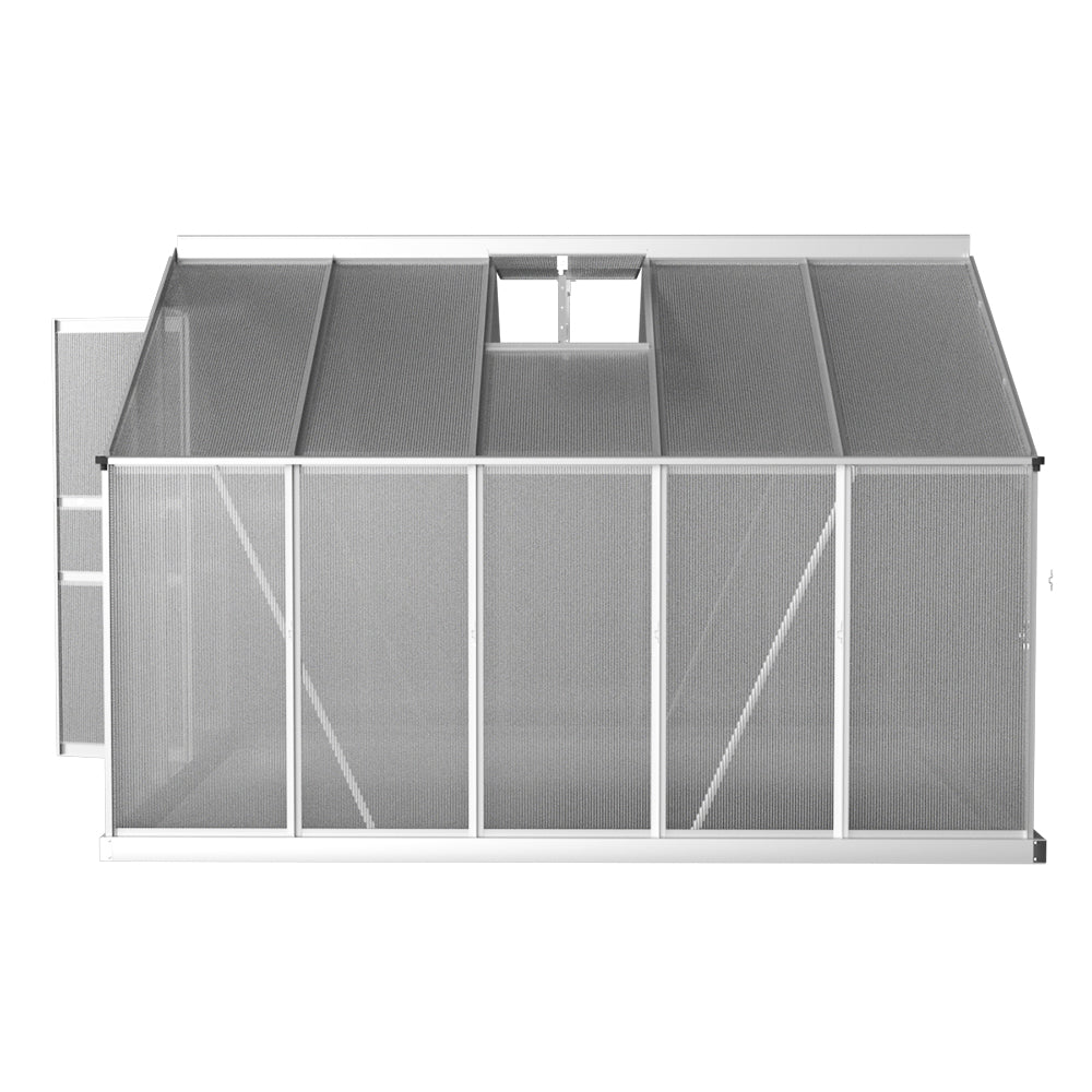 Green Fingers Greenhouse 3x2.5x1.95M Aluminium Polycarbonate Green House Garden Shed-Home & Garden > Green Houses-PEROZ Accessories