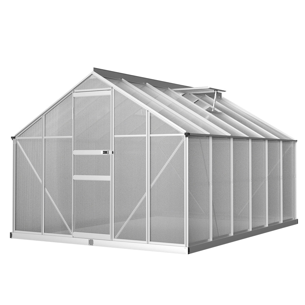 Green Fingers Greenhouse 3.6x2.5x1.95M Aluminium Polycarbonate Green House Garden Shed-Home & Garden > Green Houses-PEROZ Accessories
