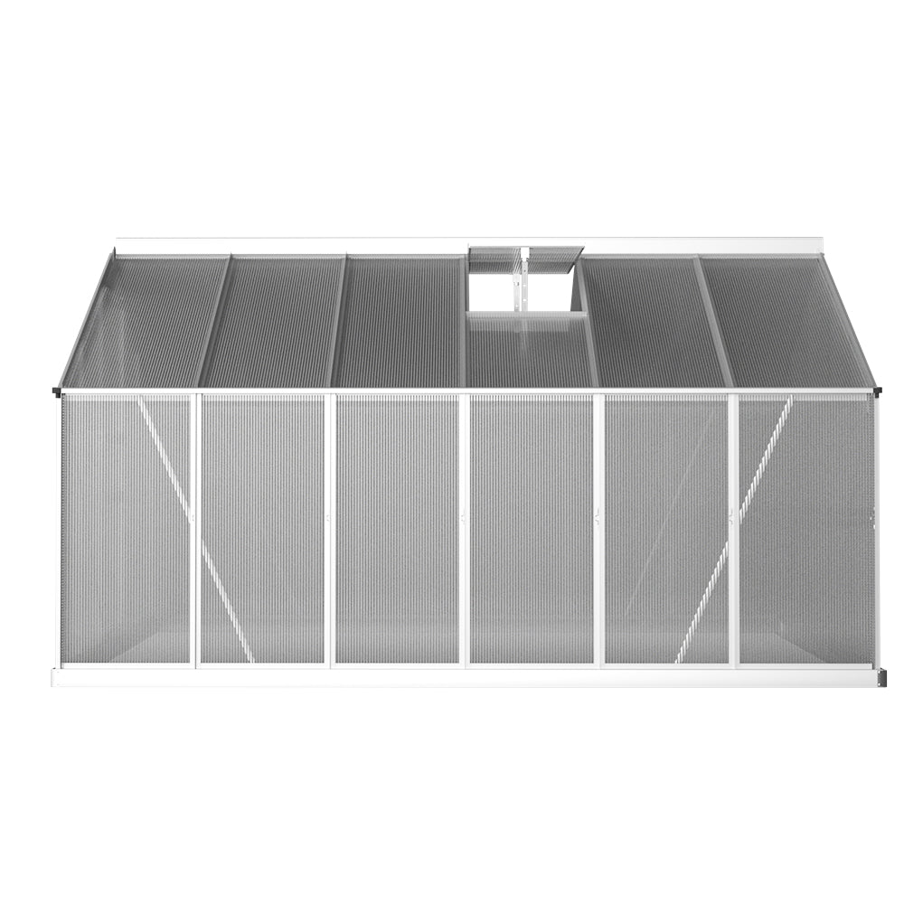 Green Fingers Greenhouse 3.6x2.5x1.95M Aluminium Polycarbonate Green House Garden Shed-Home & Garden > Green Houses-PEROZ Accessories
