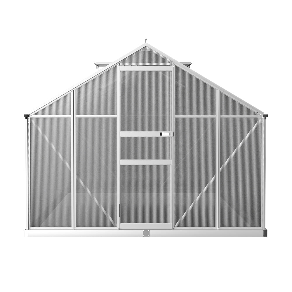 Green Fingers Greenhouse 3.6x2.5x1.95M Aluminium Polycarbonate Green House Garden Shed-Home & Garden > Green Houses-PEROZ Accessories