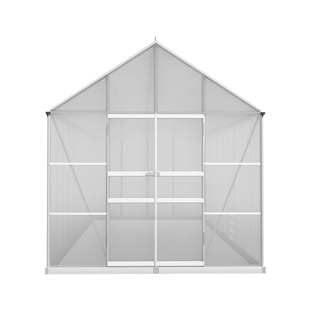 Green Fingers Greenhouse 6.03x2.44x2.68M Double Doors Aluminium Green House Garden Shed-Home & Garden > Green Houses-PEROZ Accessories
