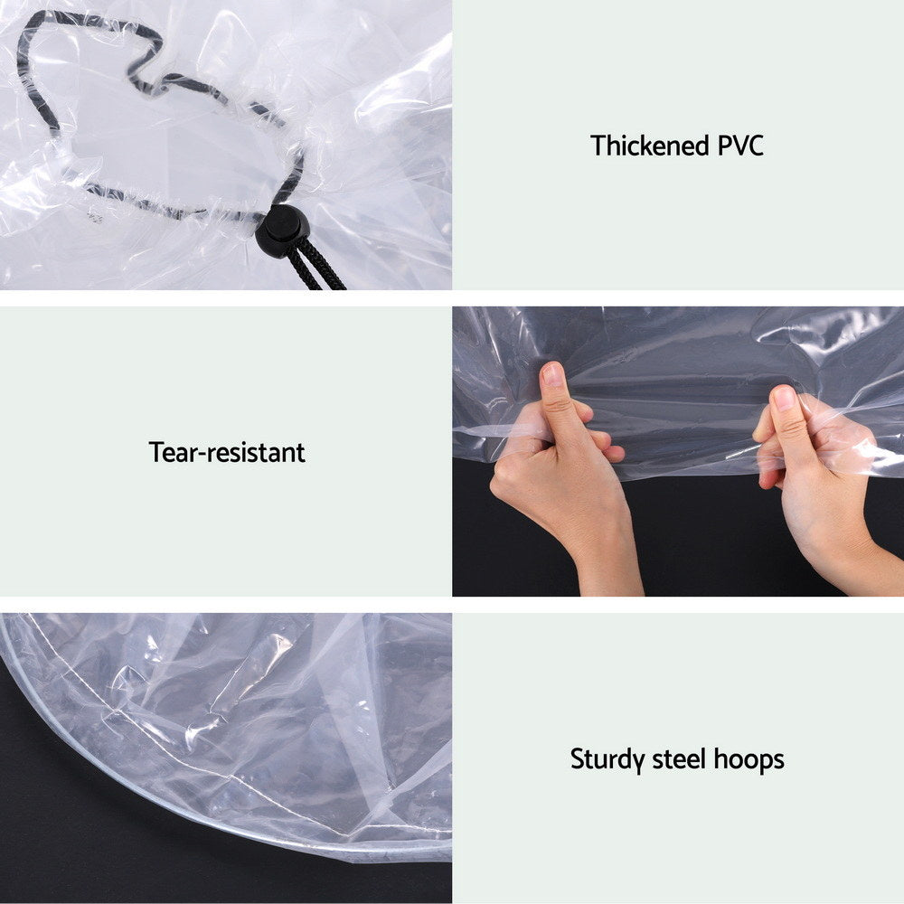 Green Fingers Mini Greenhouse 300x45x30cm Tunnel Clear PVC Steel Frame Portable-Home & Garden > Greenhouses > Greenhouses & Accessories-PEROZ Accessories