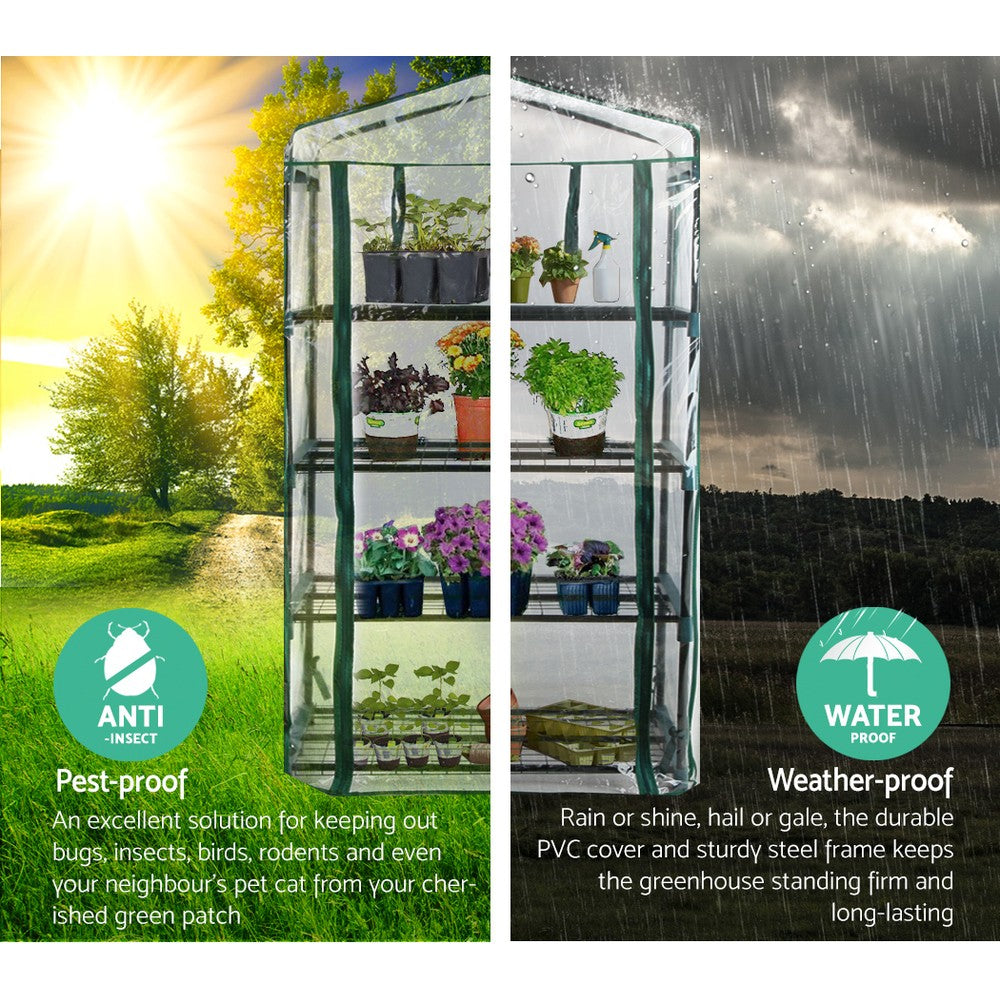 Green Fingers Greenhouse 4 Tiers Mini Green House Garden Bed Planter Box 1.6x0.7x0.5M-Home & Garden > Green Houses-PEROZ Accessories