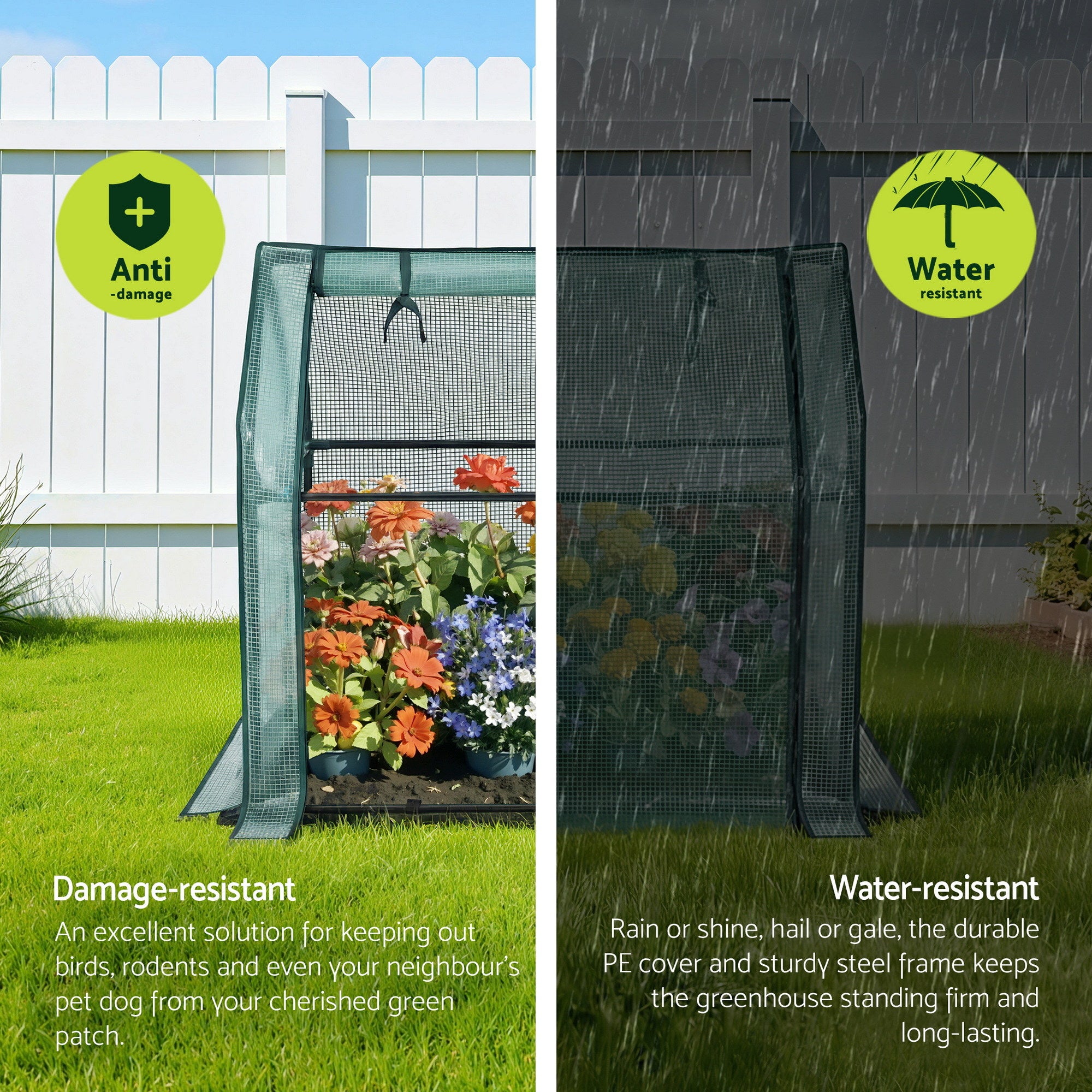 Green Fingers Mini Greenhouse 91x46x84cm Steel Frame PE Cover Outdoor Shelter-Home & Garden > Greenhouses > Greenhouses & Accessories-PEROZ Accessories