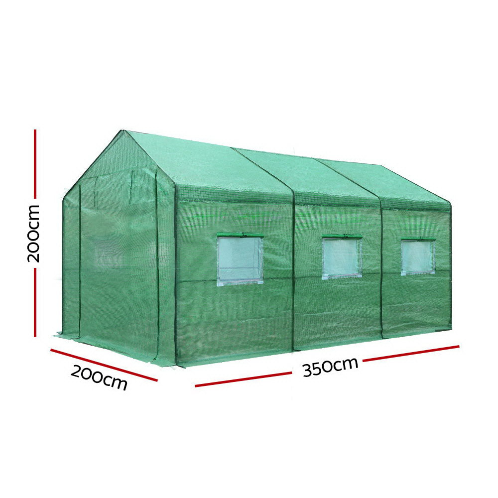 Green Fingers Greenhouse 3.5x2x2M Walk in Green House Tunnel Plant Garden Shed-Home & Garden > Green Houses-PEROZ Accessories