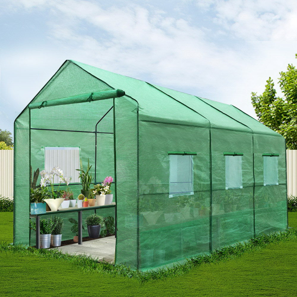 Green Fingers Greenhouse 3.5x2x2M Walk in Green House Tunnel Plant Garden Shed-Home & Garden > Green Houses-PEROZ Accessories
