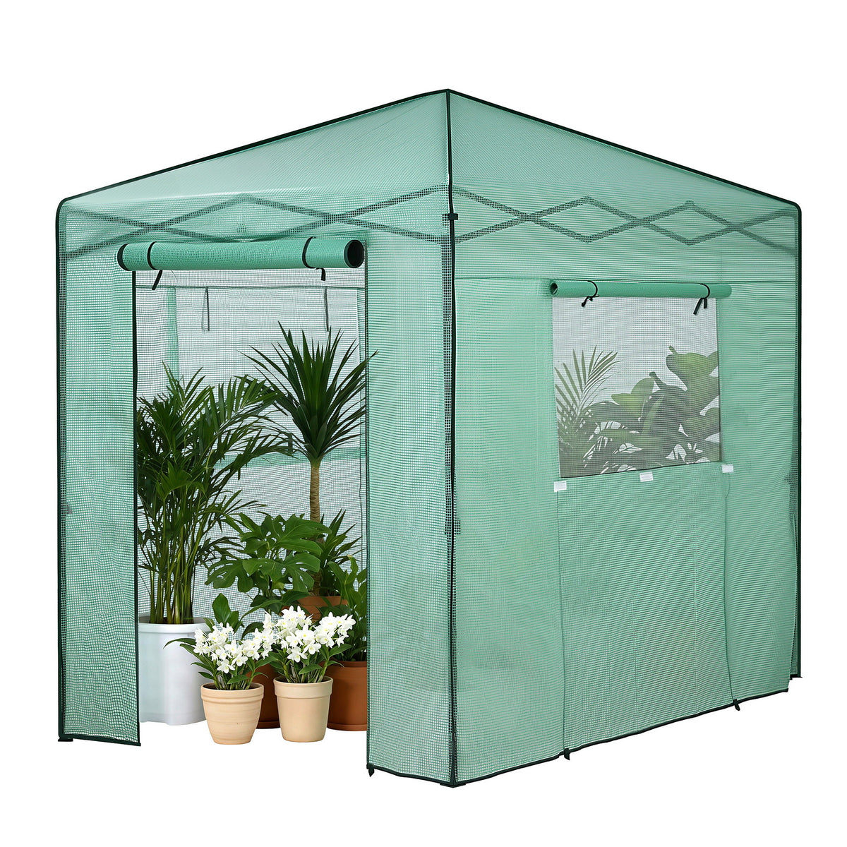 Green Fingers Greenhouse 180x240x240cm Steel Frame PE Cover Outdoor Shelter-Home & Garden > Greenhouses > Greenhouses & Accessories-PEROZ Accessories
