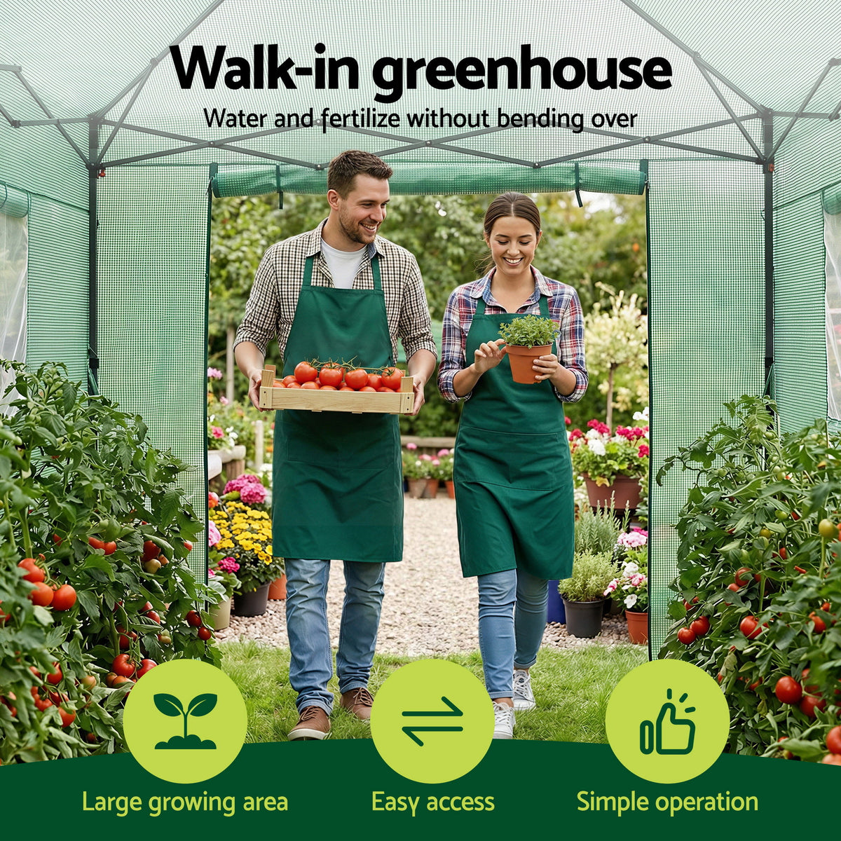 Green Fingers Greenhouse 180x240x240cm Steel Frame PE Cover Outdoor Shelter-Home & Garden > Greenhouses > Greenhouses & Accessories-PEROZ Accessories