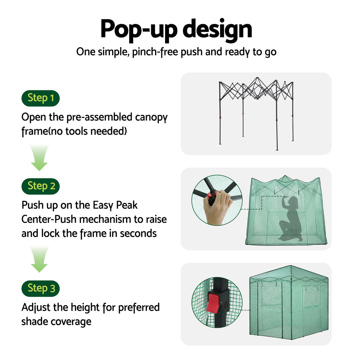 Green Fingers Greenhouse 180x240x240cm Steel Frame PE Cover Outdoor Shelter-Home & Garden > Greenhouses > Greenhouses & Accessories-PEROZ Accessories