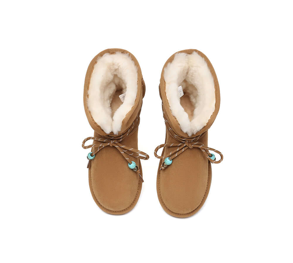 AUSTRALIAN SHEPHERD® 2-Way Style UGG Boots Women Sheepskin Wool Adjustable Strap Carlos-PEROZ Accessories