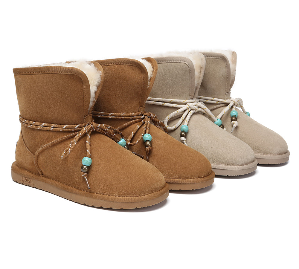 AUSTRALIAN SHEPHERD® 2-Way Style UGG Boots Women Sheepskin Wool Adjustable Strap Carlos-PEROZ Accessories