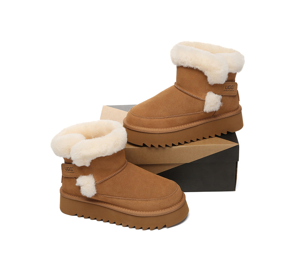 AUSTRALIAN SHEPHERD UGG Boots Sheepskin Wool Shearling Platform Bynnie