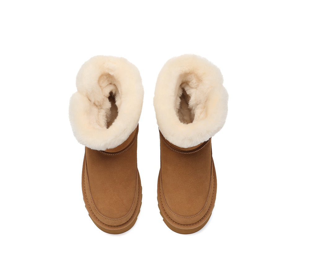 AUSTRALIAN SHEPHERD UGG Boots Sheepskin Wool Shearling Platform Bynnie