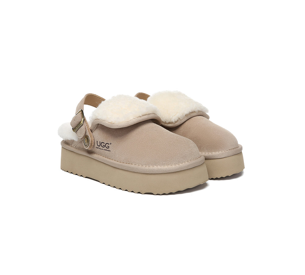 AUSTRALIAN SHEPHERD® 3-Way Style UGG Slippers Sheepskin Wool Slingback Platform Tenley-PEROZ Accessories
