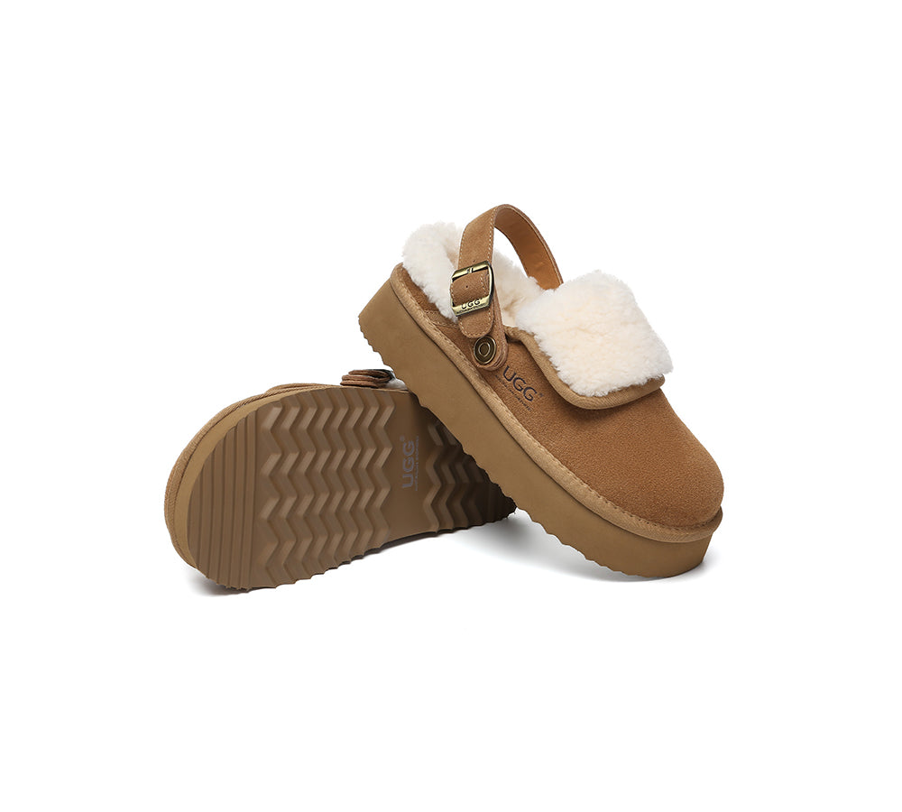 AUSTRALIAN SHEPHERD® 3-Way Style UGG Slippers Sheepskin Wool Slingback Platform Tenley-PEROZ Accessories
