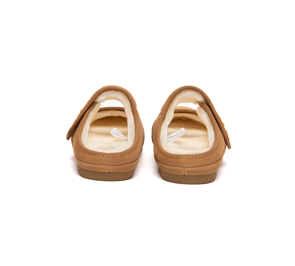 AUSTRALIAN SHEPHERD UGG Slippers Sheepskin Wool Adjustable Strap Mary Jane Velly