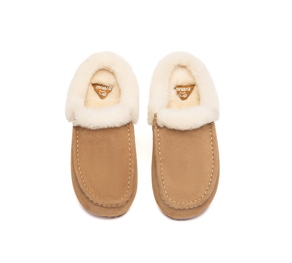 EVERAU UGG Slippers Sheepskin Wool Ankle Moccasin Creago