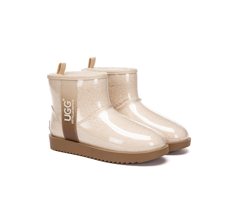 AUSTRALIAN SHEPHERD UGG Boots Women Clear Waterproof Shearling Coated Neo