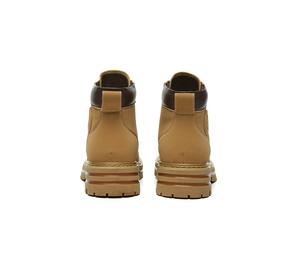 EVERAU® UGG Boots Women Leather Sheepskin Wool Lace Up Chunky Aubrey-PEROZ Accessories