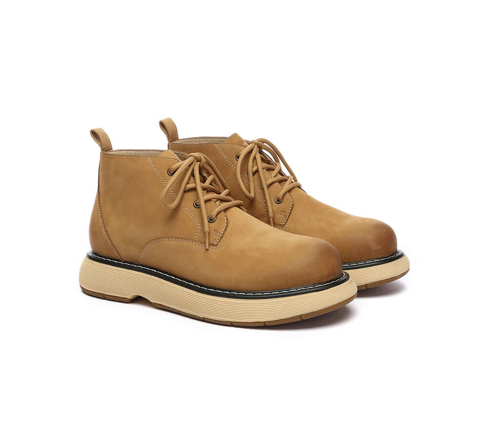 EVERAU® Men Boots Leather Lace Up Casual Shoes Kaarlo-PEROZ Accessories