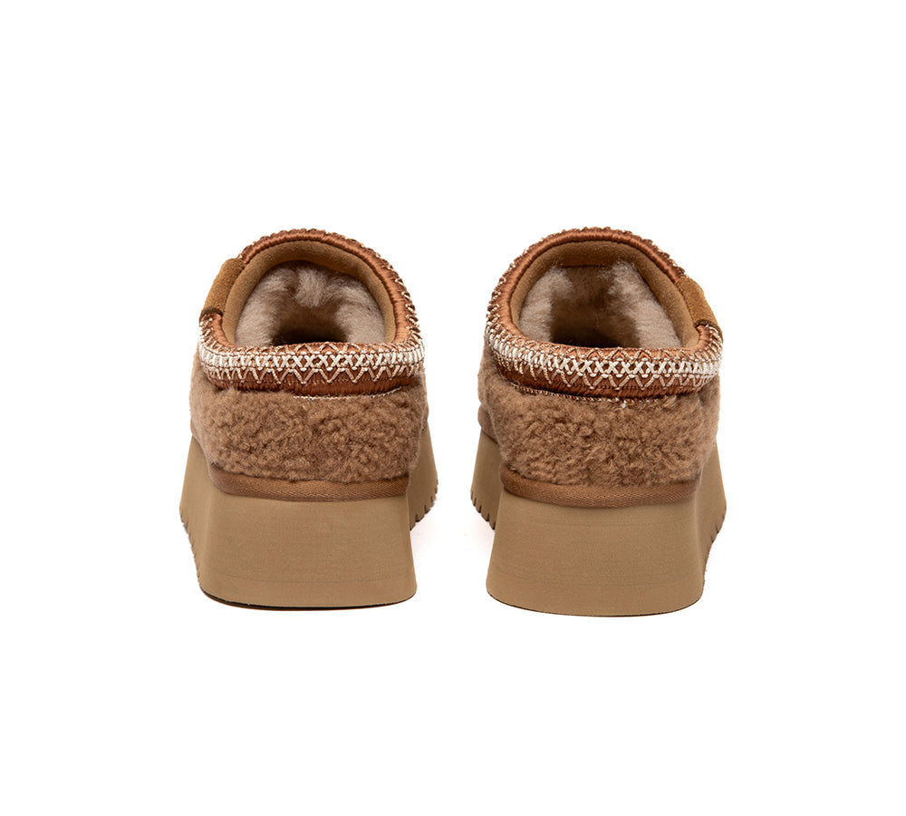 AUSTRALIAN SHEPHERD UGG Slippers Sheepskin Wool Ankle Platform Tayla