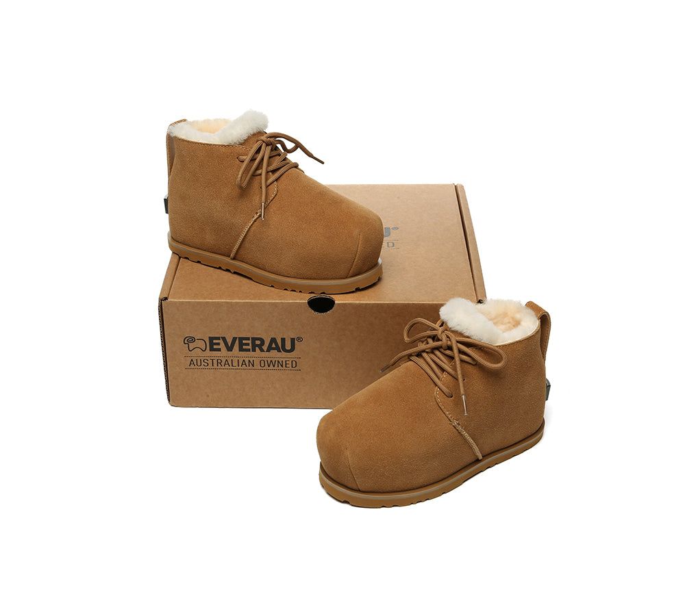 UGG EVERAU® UGG Boots Women Sheepskin Wool Ankle Lace-Up Euro Loaf Paxton-PEROZ Accessories