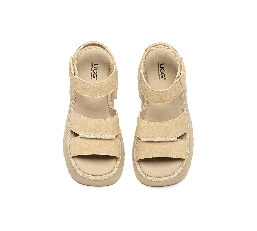 AUSTRALIAN SHEPHERD Women Adjustable Strap Slingback Chunky Platform Sandals Eive