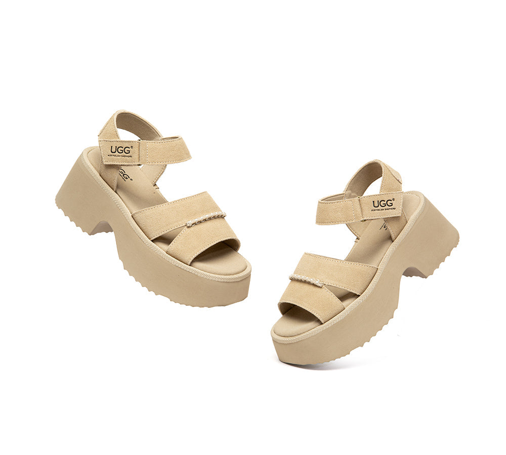 AUSTRALIAN SHEPHERD Women Adjustable Strap Slingback Chunky Platform Sandals Eive