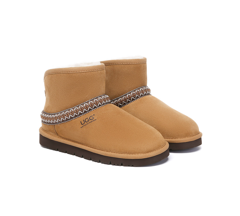 AUSTRALIAN SHEPHERD UGG Boots Sheepskin Wool Ankle Knitted Fayle