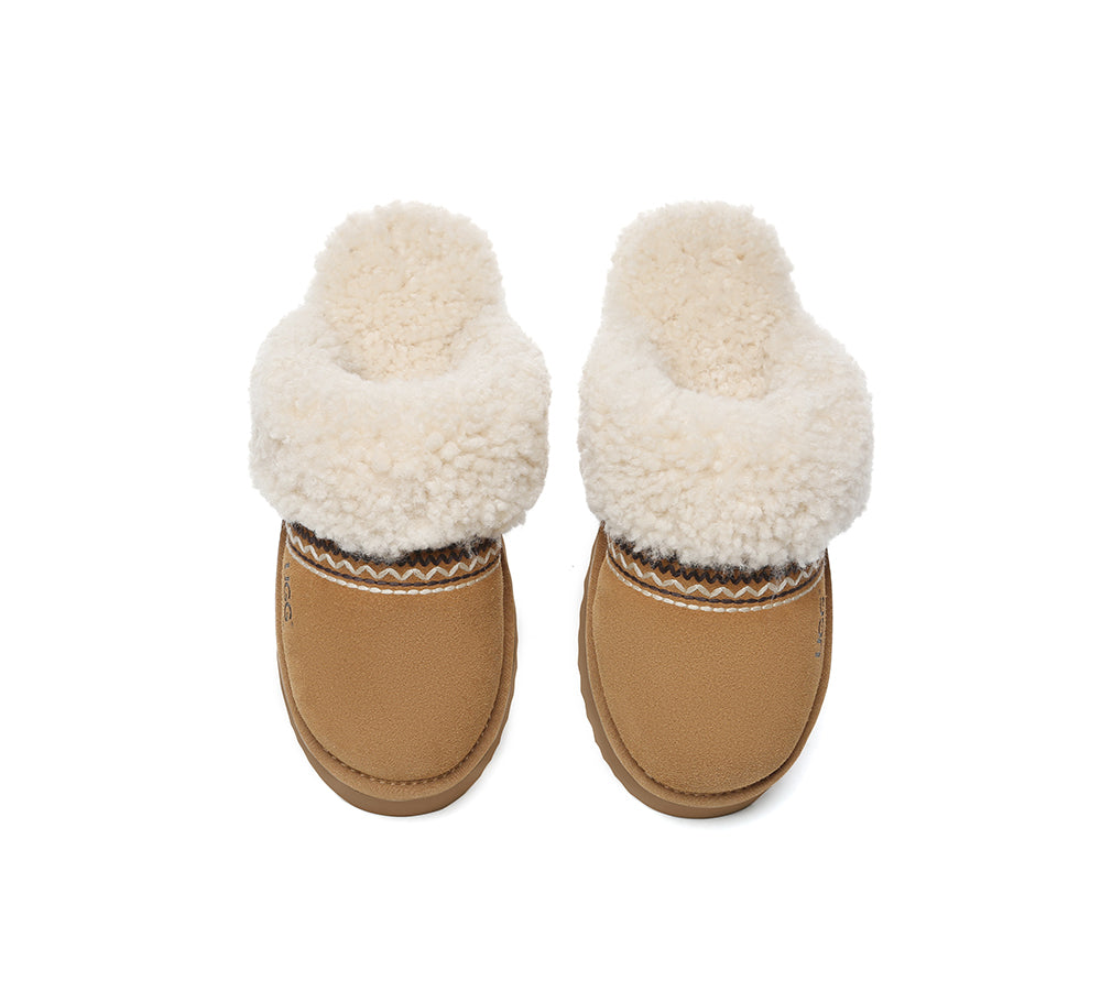 AUSTRALIAN SHEPHERD® UGG Slippers Sheepskin Wool Knitted Platform Isle-PEROZ Accessories