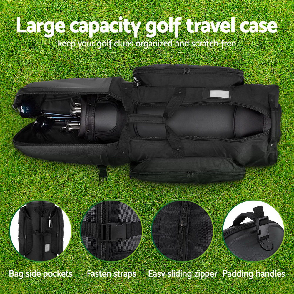 Everfit Golf Travel Bags for Airlines with Wheels Golf Clubs Hard Case Foldable-Sports & Fitness > Golf > Golf Accessories-PEROZ Accessories