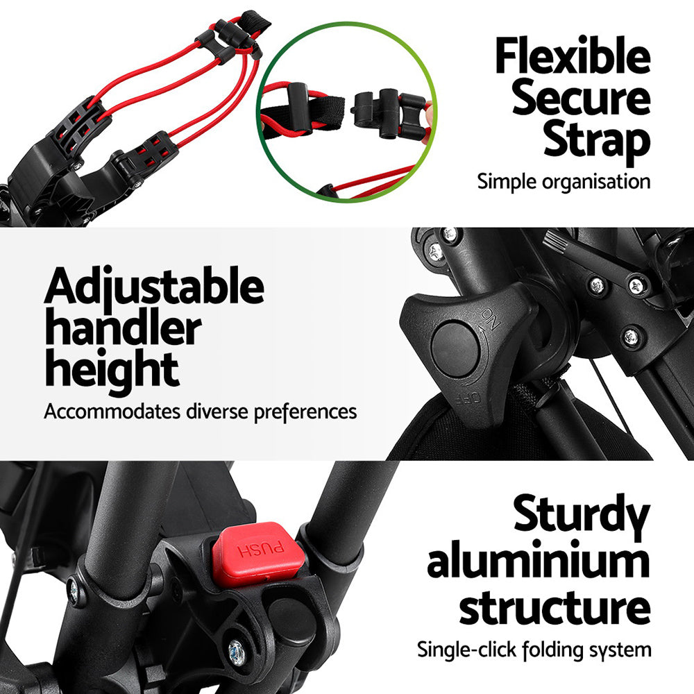 Everfit Golf Buggy Foldable Trolley Golf Cart Swivel Wheel Umbrella Bottle Stand-Outdoor Recreation > Camping > Camp Furniture-PEROZ Accessories