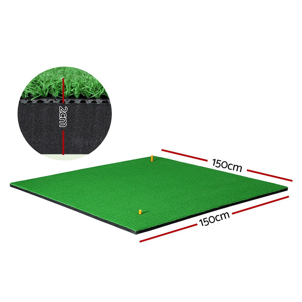 Everfit Golf Hitting Mat Portable Driving Range Practice Training Aid 150x150cm-Sports & Fitness > Golf > Golf Training Aids-PEROZ Accessories